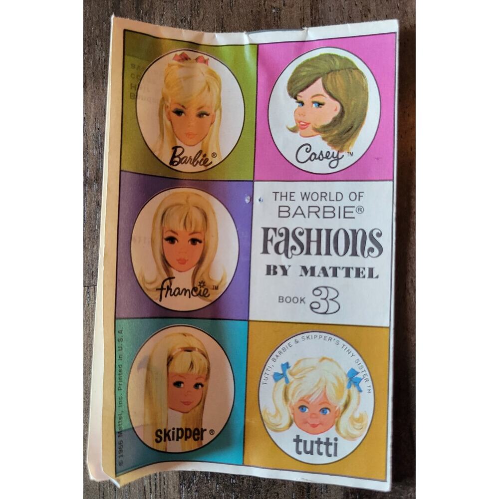 VTG 1966 World of Barbie Fashions Mattel Book 3 Skipper Tutti Casey Francie 6 pg